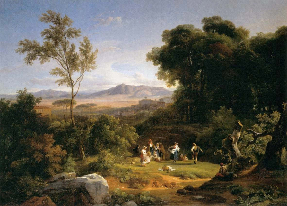 Paesaggio ispirato alla veduta di Frascati - Louvre, Parigi